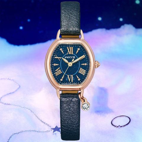 CITIZEN星辰 Wicca 公主系列 太陽能 酒桶型水晶腕錶 23.5*32.3mm / KP2-566-70