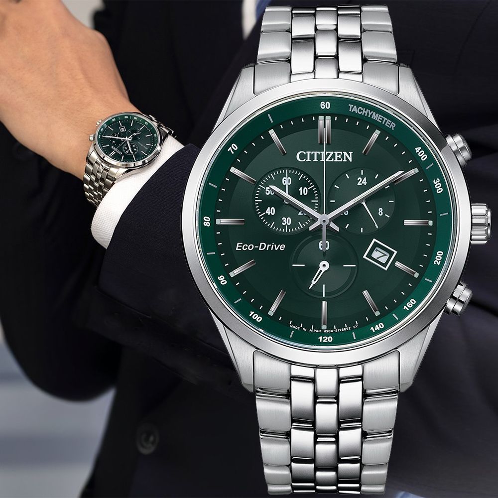CITIZEN 星辰 GENTS 光動能計時三眼腕錶 禮物 推薦 AT2149-85X