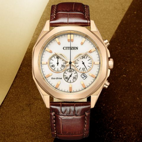 CITIZEN 星辰 Chronograph 光動能 時尚計時腕錶 禮物推薦 送禮首選 CA4593-15A