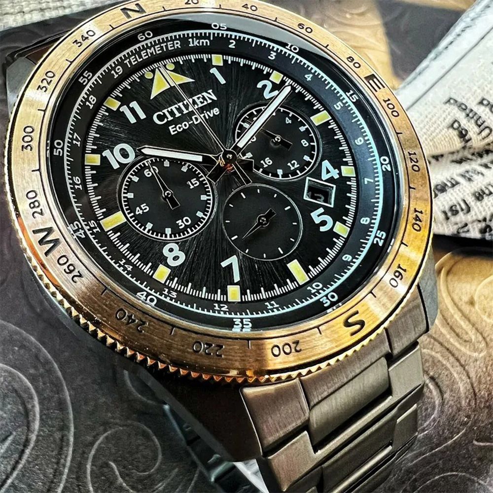 CITIZEN 星辰   CA4556-89E 光動能 航空 計時 熊貓款 日本機芯 男錶 43mm