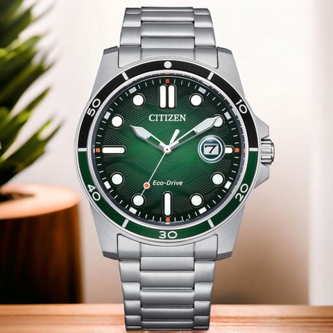 CITIZEN 星辰 GENTS 系列 AW1811-82X 日期顯示 波紋錶盤 光動能 太陽能 石英 手錶