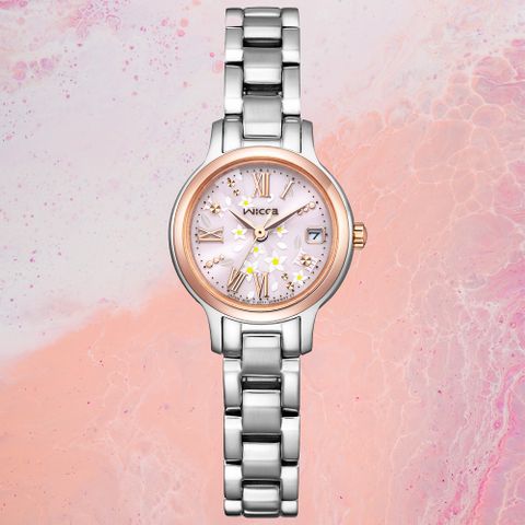 CITIZEN星辰 Wicca 公主系列 太陽能 花樣時尚腕錶 24mm / KH4-939-93