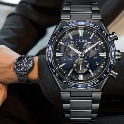 CITIZEN星辰 GENTS系列 光動能 鈦金屬 電波計時腕錶 41.1mm / CB5967-66L