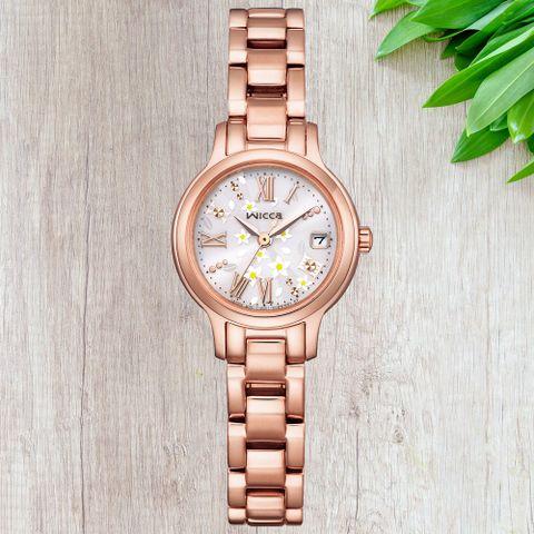 CITIZEN星辰 Wicca 公主系列 太陽能 花樣時尚腕錶 24mm / KH4-963-15
