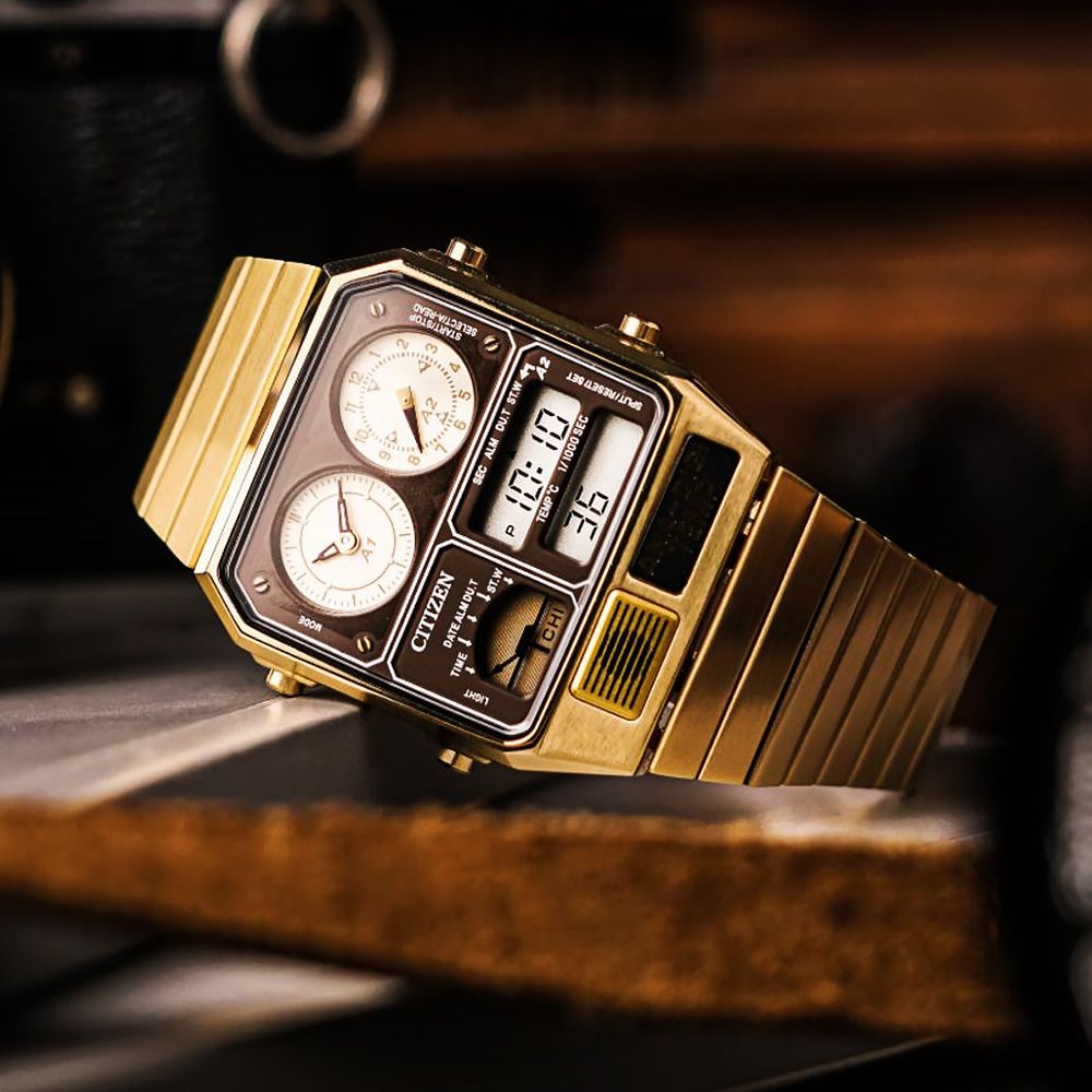 CITIZEN 星辰CHRONOGRAPH 計時系列JG2103-72X 復古金計時碼錶