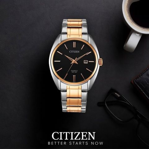 CITIZEN 星辰 BI5104-57E 極簡時尚 日本機芯 日期顯示 夜光 石英 手錶 男錶 腕錶 41 mm