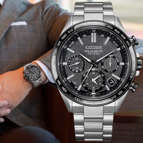 CITIZEN星辰 GENTS系列 GPS衛星對時 鈦金屬 光動能腕錶 44.6cm/CC4058-67X