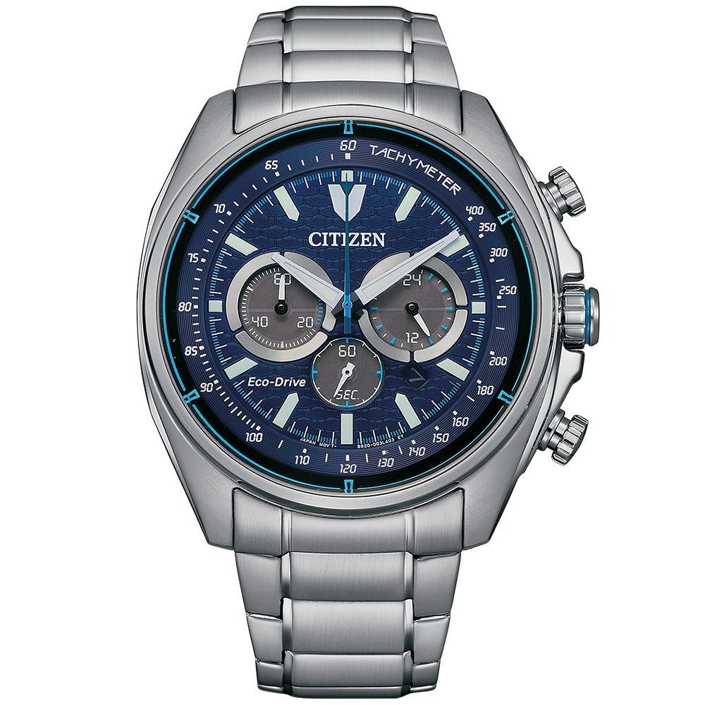 CITIZEN 星辰  Chronograph 競速光動能計時手錶-藍 CA4560-81L