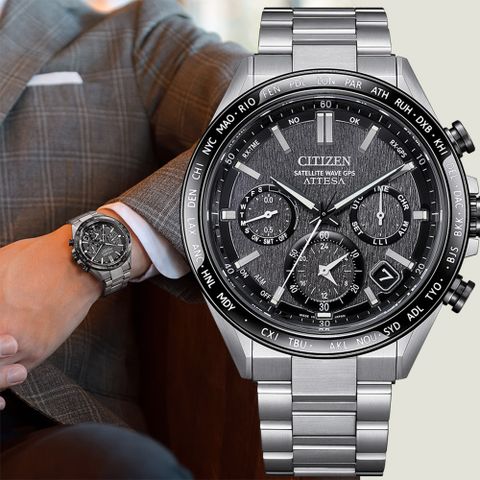 CITIZEN 星辰 GPS衛星對時光動能鈦金屬手錶 CC4058-67X