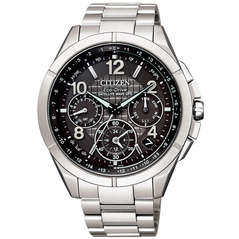 CITIZEN 星辰 廣告款光動能GPS衛星鈦金計時錶/黑X銀/43.5mm/CC9070-56H