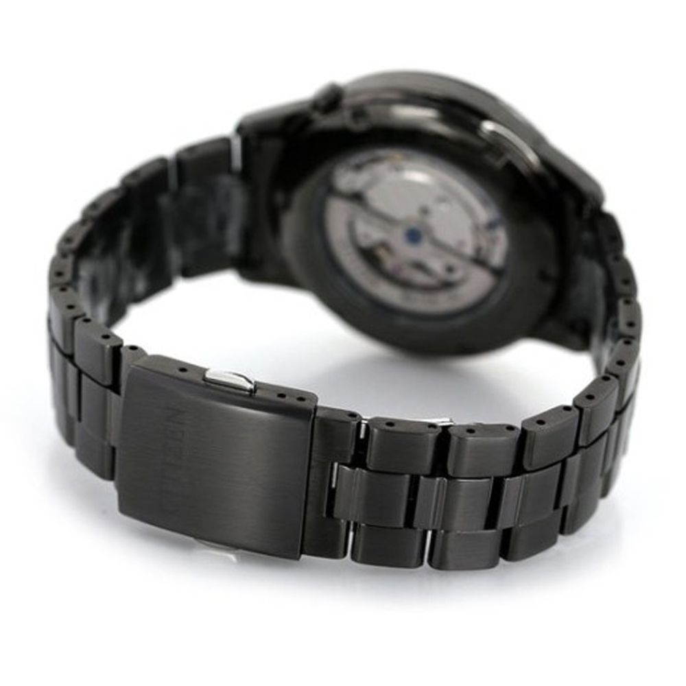 CITIZEN 星辰Mechanical 小秒盤不鏽鋼自動上鍊機械錶-藍黑-41mm