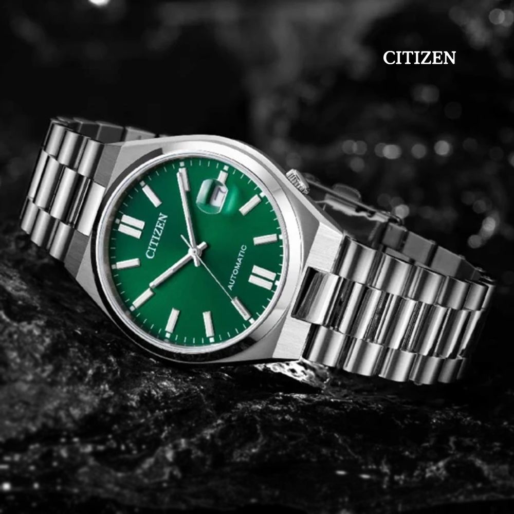 CITIZEN 星辰   Mechanical 青春撞色 不鏽鋼 自動上鍊機械錶-綠色40mm (NJ0150-81X 防水50米)