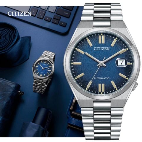 CITIZEN 星辰 Mechanical 青春撞色 不鏽鋼 自動上鍊機械錶-漸層藍 40mm (NJ0151-88L 防水50米)