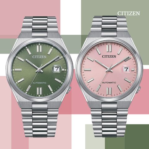 CITIZEN 星辰 Mechanical x PANTONE限定 情人節色彩密語 情侶機械對錶-40mm(NJ0158-89Z/NJ0158-89X)