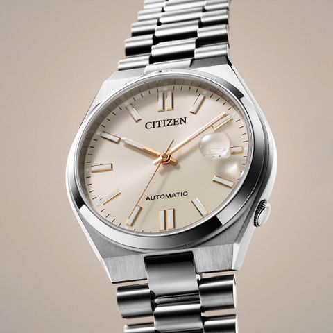 CITIZEN 星辰 限量款款青春撞色機械錶/燕麥色/40mm/NJ0151-88W