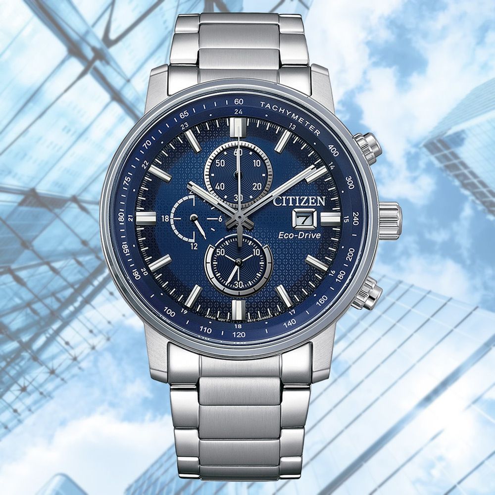 CITIZEN 星辰   Chronograph亞洲限定 光動能 碼錶計時腕錶-藍43mm CA0840-87L