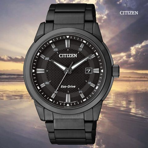 CITIZEN 星辰 GENTS系列 光動能時尚潮黑腕錶-40mm BM7145-51E 防水50米