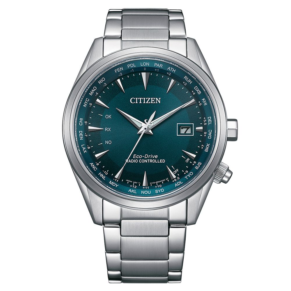 CITIZEN 星辰   GENTS 亞洲限定款 光動能 萬年曆 電波對時腕錶-湖水藍43mm CB0270-87L