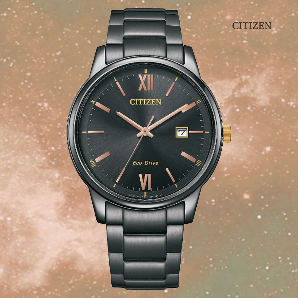 CITIZEN 星辰   PAIR 光動能 時尚簡約大三針潮男腕錶-黑40mm(BM6976-72E 防水50米)