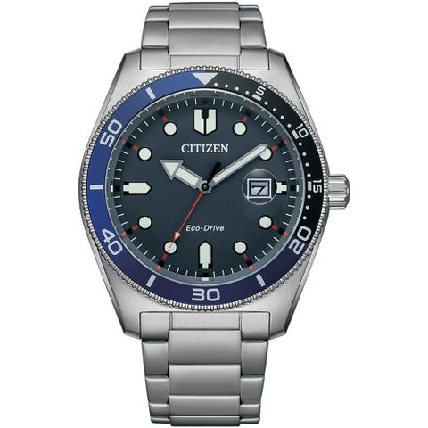 CITIZEN 星辰 光動能潛水風格潮流時尚腕錶/普魯士藍/43mm/AW1761-89L