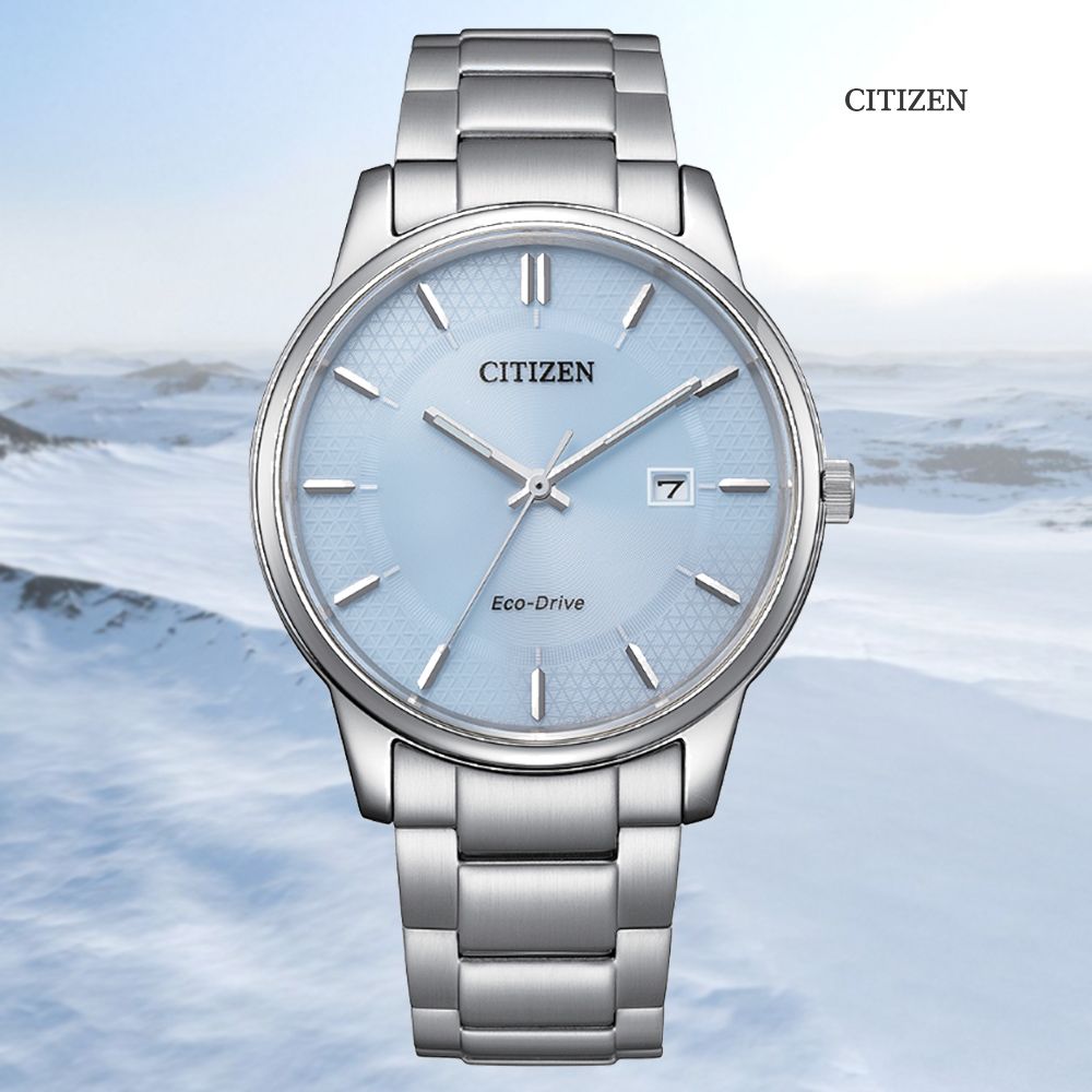 CITIZEN 星辰   PAIR 光動能 日系簡約 大三針潮男腕錶-冰雪藍40mm(BM6978-77L)