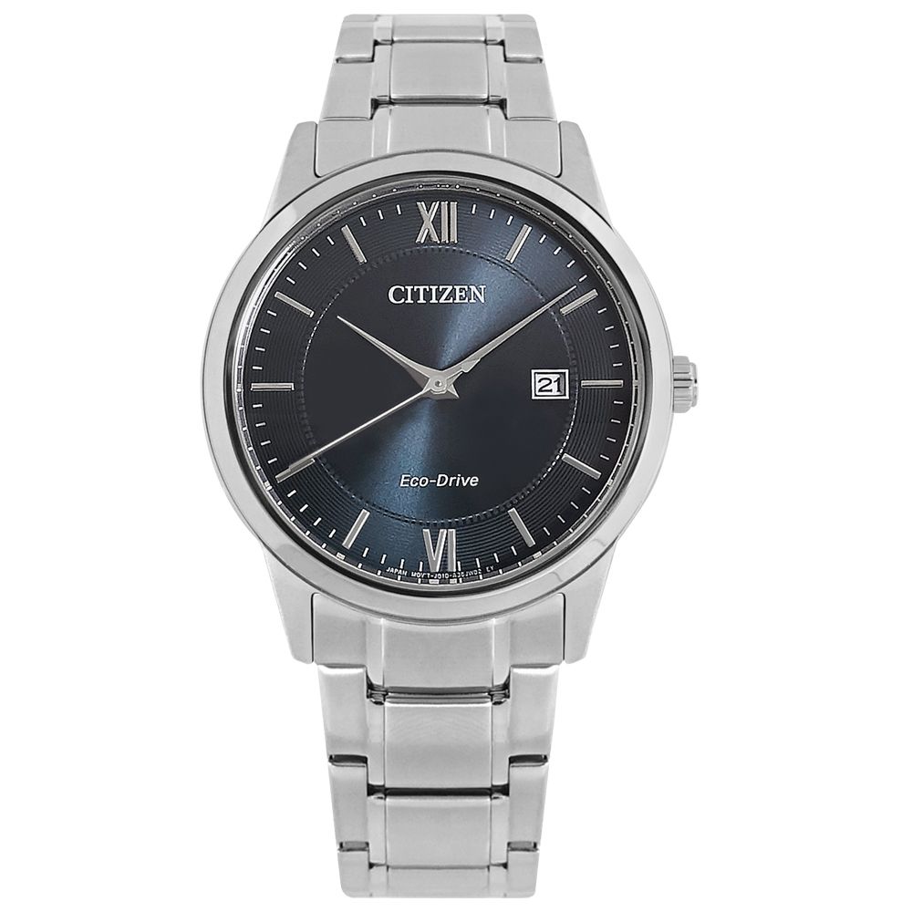 CITIZEN 星辰  表 / AW1780-84L / 光動能 礦石強化玻璃 日期 不鏽鋼手錶 深藍色 40mm