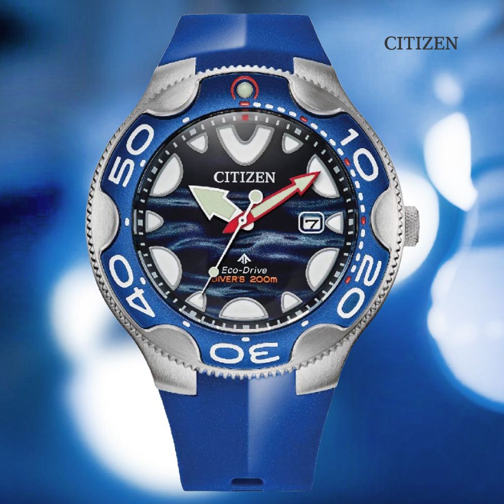 CITIZEN 星辰PROMASTER 鯨鯊光動能防水200米潛水錶-藍46mm(BN0238-02L