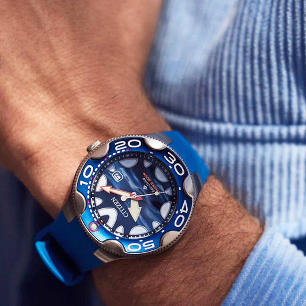 CITIZEN 星辰   PROMASTER 鯨鯊 虎鯨 光動能防水200米潛水錶-藍色 46mm(BN0238-02L)