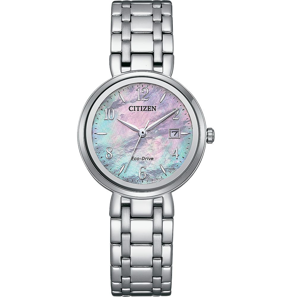 CITIZEN 星辰 LADY 優雅珍珠貝光動能女錶 EW2690-81Y