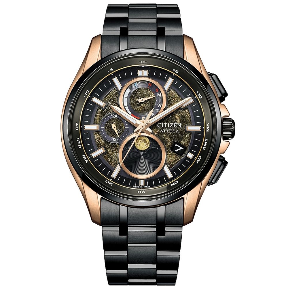 CITIZEN 星辰  GENTS系列 HAKUTO-R限定鈦金屬光動能月相電波腕錶BY1009-64Y