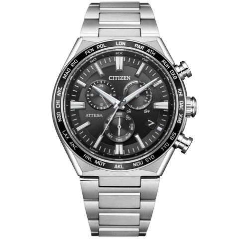 CITIZEN 星辰 超級鈦 萬年曆 光動能電波計時手錶/CB5966-69E