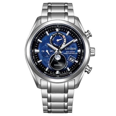 CITIZEN 星辰 官方授權韋禮安廣告款 月相超級鈦 爍月款 光動能電波錶 BY1010-81L