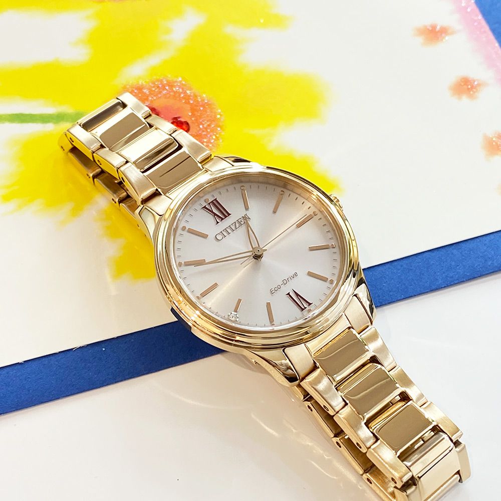 CITIZEN 星辰   Eco-Drive 光動能簡約女錶(EM0418-81X)/34mm