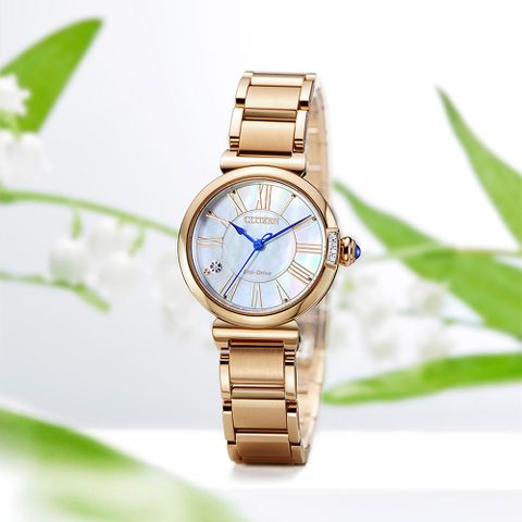 CITIZEN 星辰 L系列 幸福鈴蘭 永恆款 光動能大三針女錶 EM1063-89D
