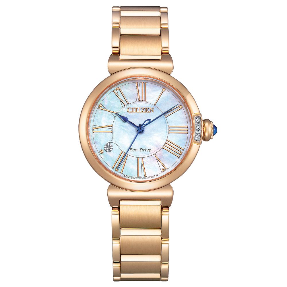 CITIZEN 星辰   L系列 Maybells幸福鈴蘭鑽石白蝶貝光動能女錶/29.5mm(EM1063-89D)