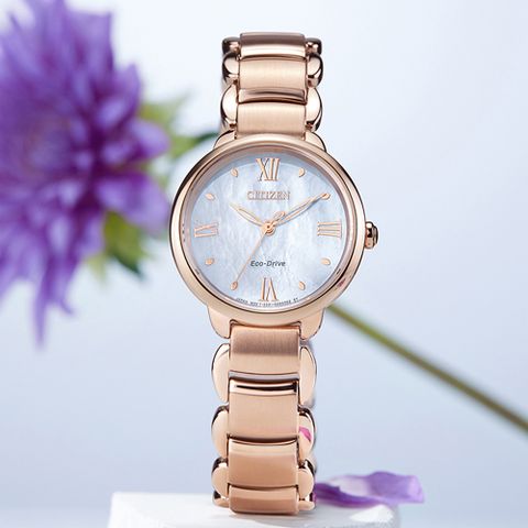 CITIZEN 星辰 聖誕節推薦錶 L系列 光動能大三針女錶 EM0928-84D