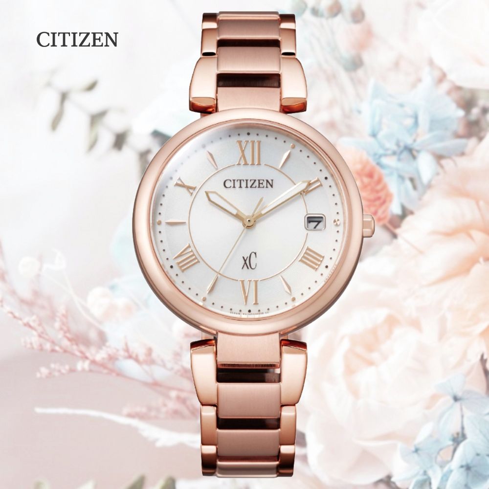 CITIZEN 星辰   xC 亞洲限定款 光動能 不鏽鋼淑女腕錶-玫瑰金33mm (EO1192-59A 防水50米)