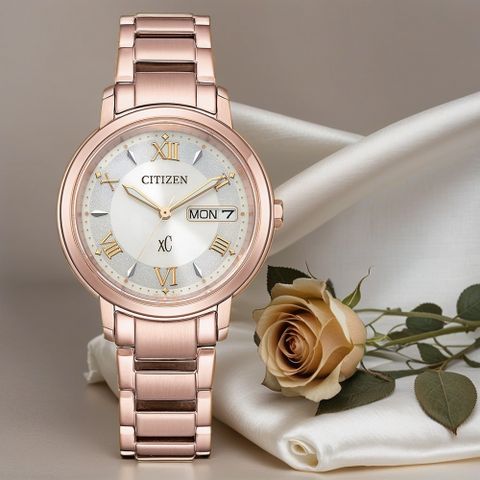 CITIZEN 星辰 XC 亞洲限定 光動能大三針女錶 EW2426-62A