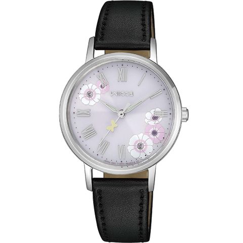 CITIZEN 星辰 wicca 少女系列 花中影蝶廣告款太陽能腕錶 KP5-115-12