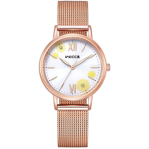 CITIZEN 星辰 WICCA 少女系列限量款太陽能晶鑽腕錶/30.2mm/KP5-166-21