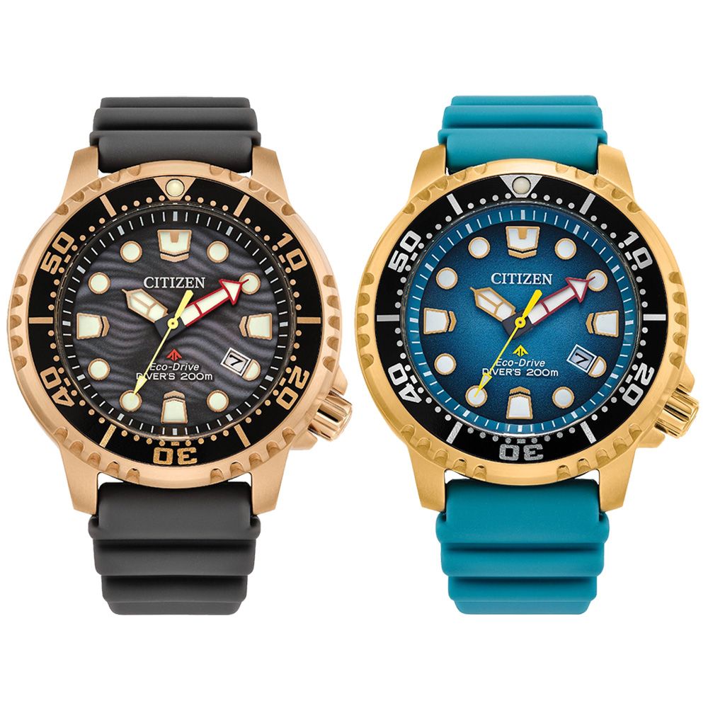 CITIZEN 星辰 PROMASTER MARINE 限量 光動能200米潛水錶 對錶 BN0163-00H+BN0162-02X