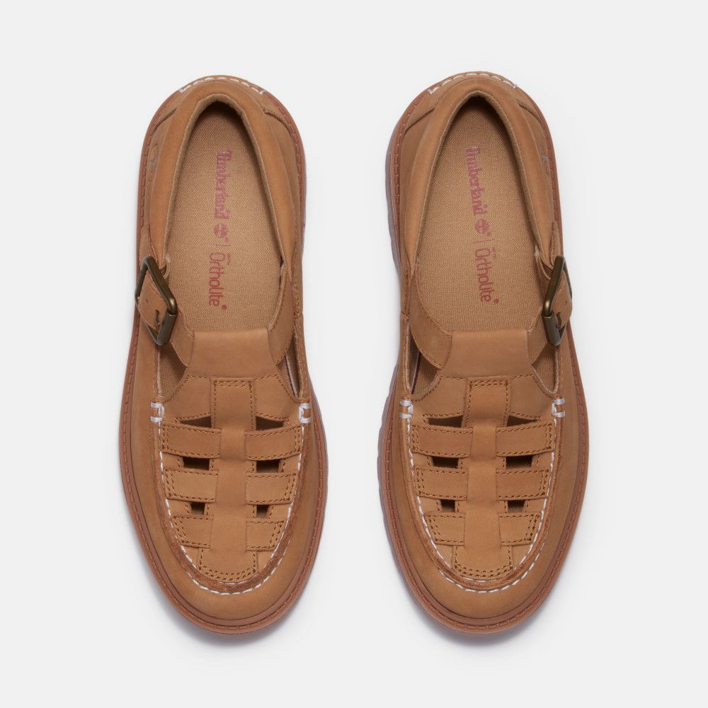 Timberland 女款米色Stone Street厚底瑪莉珍鞋｜A4188EN3