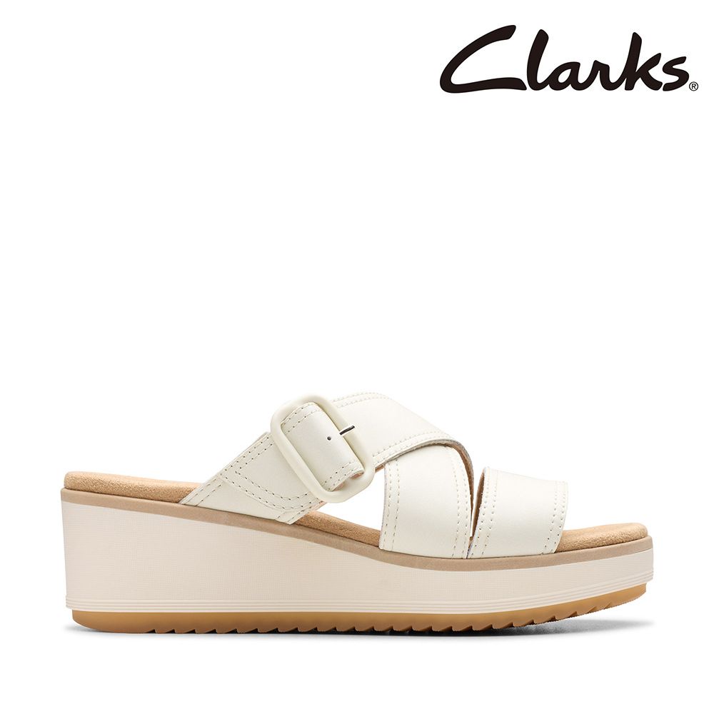 Clarks 【Clarks】女款Wrenly Jane 簡約寬帶時尚楔型厚底拖鞋CLF82089S