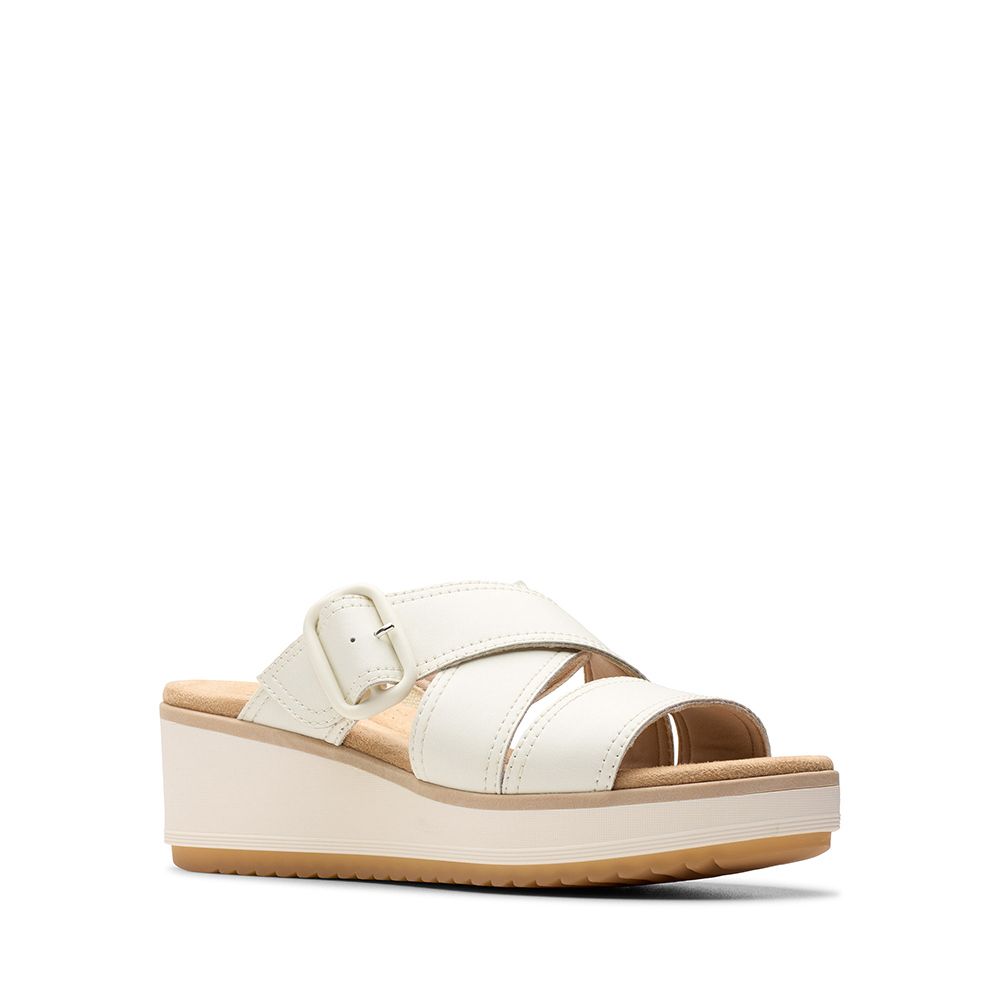 Clarks 【Clarks】女款Wrenly Jane 簡約寬帶時尚楔型厚底拖鞋CLF82089S
