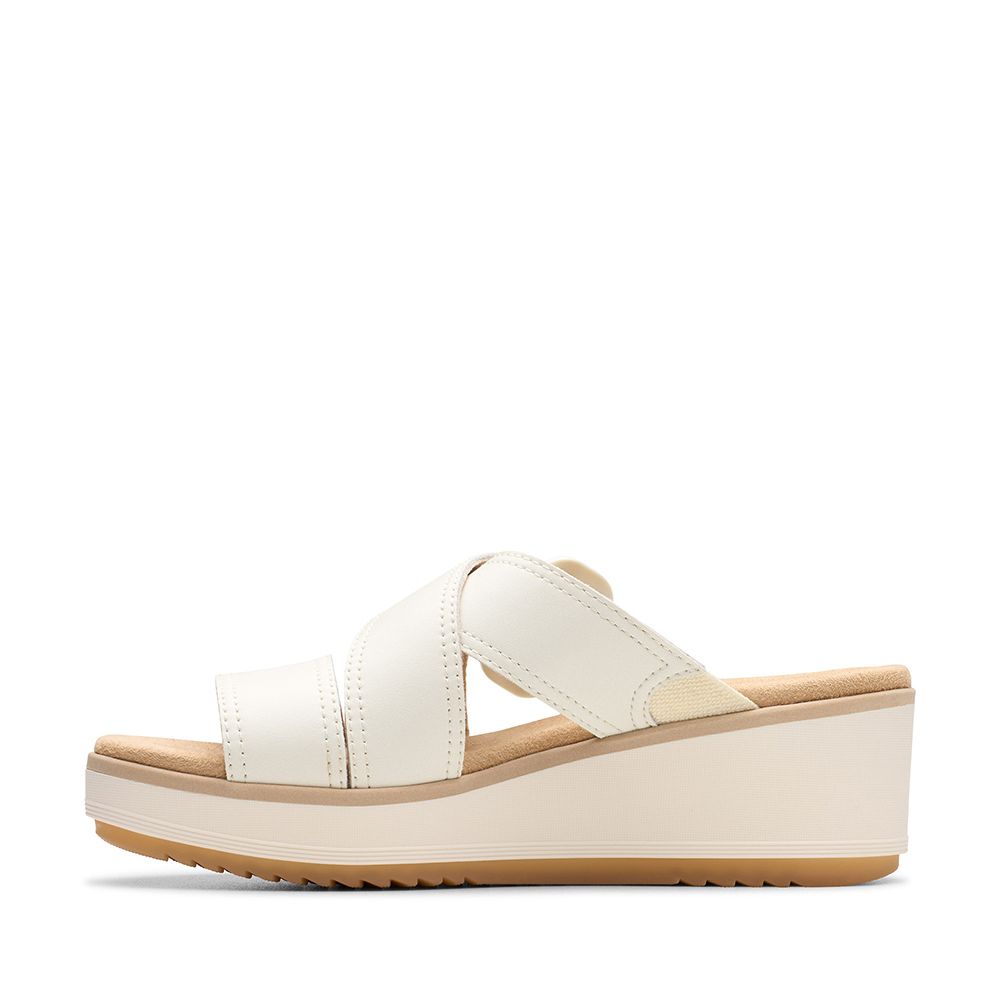 Clarks 【Clarks】女款Wrenly Jane 簡約寬帶時尚楔型厚底拖鞋CLF82089S