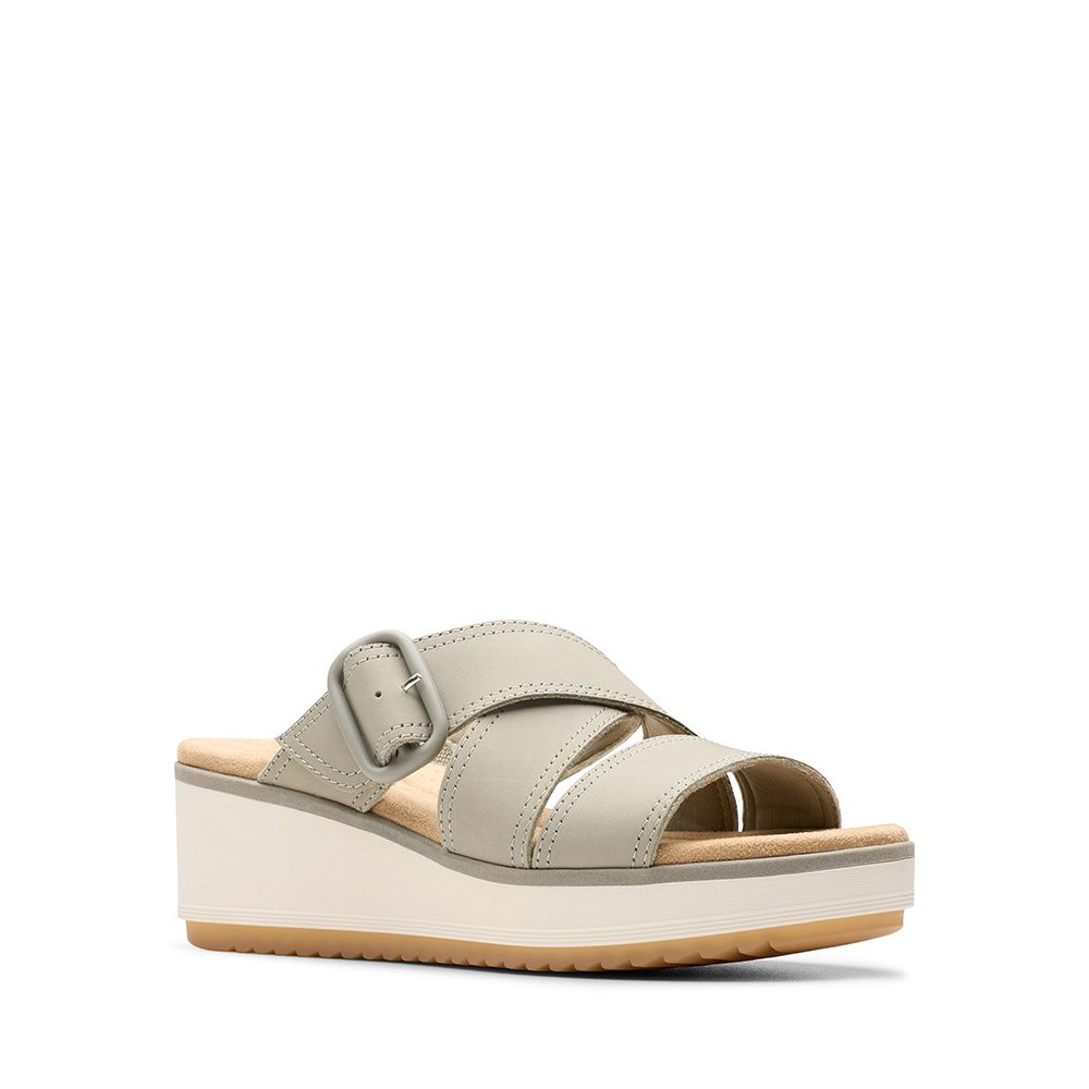Clarks 【Clarks】女款Wrenly Jane 簡約寬帶時尚楔型厚底拖鞋CLF82090S
