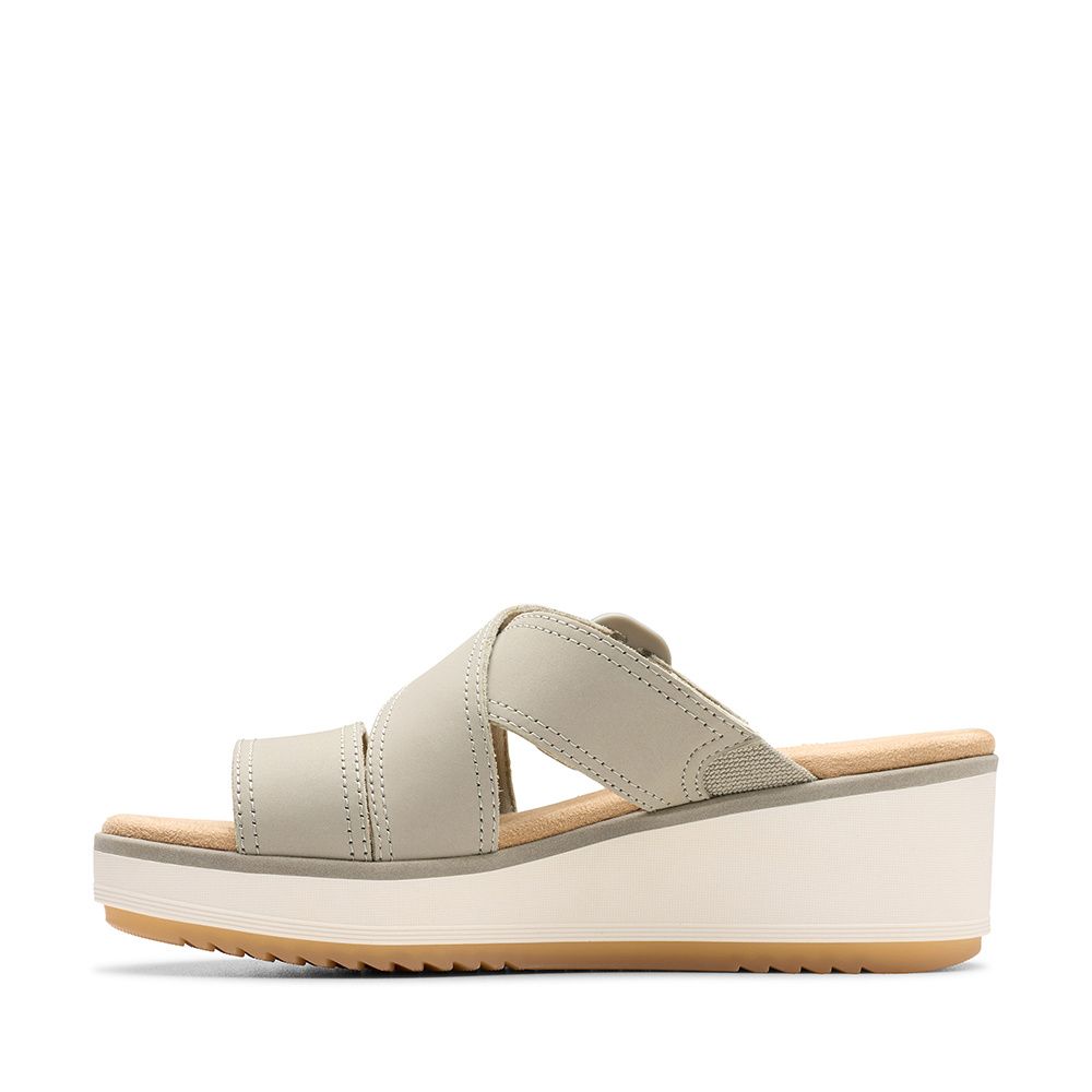 Clarks 【Clarks】女款Wrenly Jane 簡約寬帶時尚楔型厚底拖鞋CLF82090S