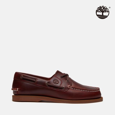 Timberland 女款酒紅色經典兩孔帆船鞋｜A2Q9XEIW