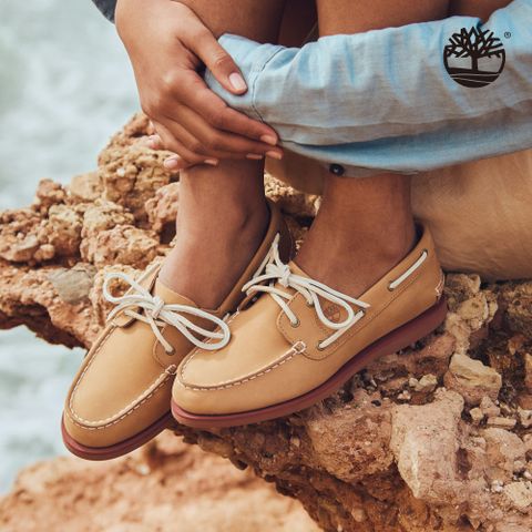 Timberland 女款米色兩孔帆船鞋｜A2Q9XEN3