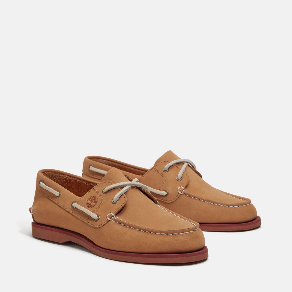 Timberland 女款米色兩孔帆船鞋｜A2Q9XEN3